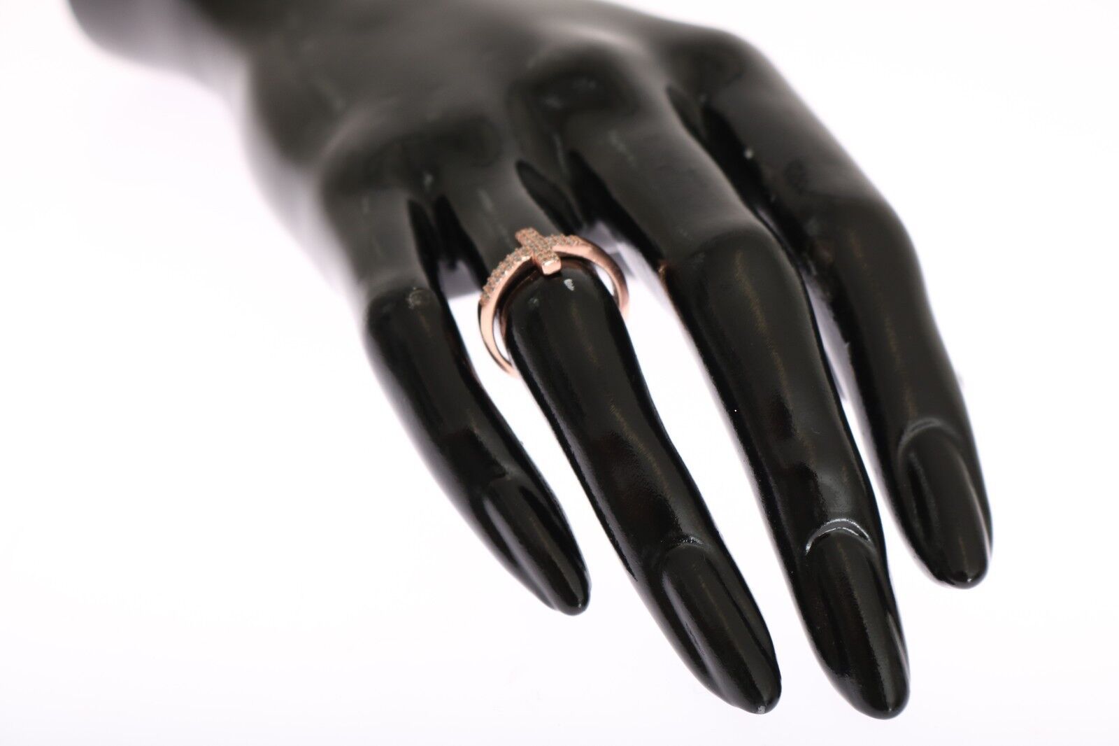 Nialaya Eleganter Silberring mit rosa Kristallen