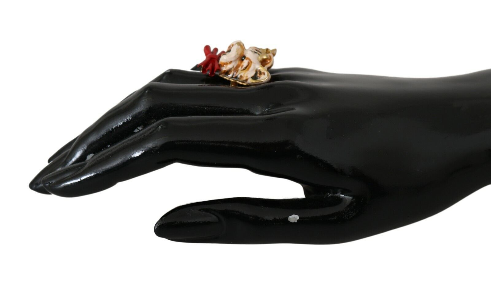 Dolce &amp; Gabbana – Eleganter, goldfarbener Ring im Hunde-Stil