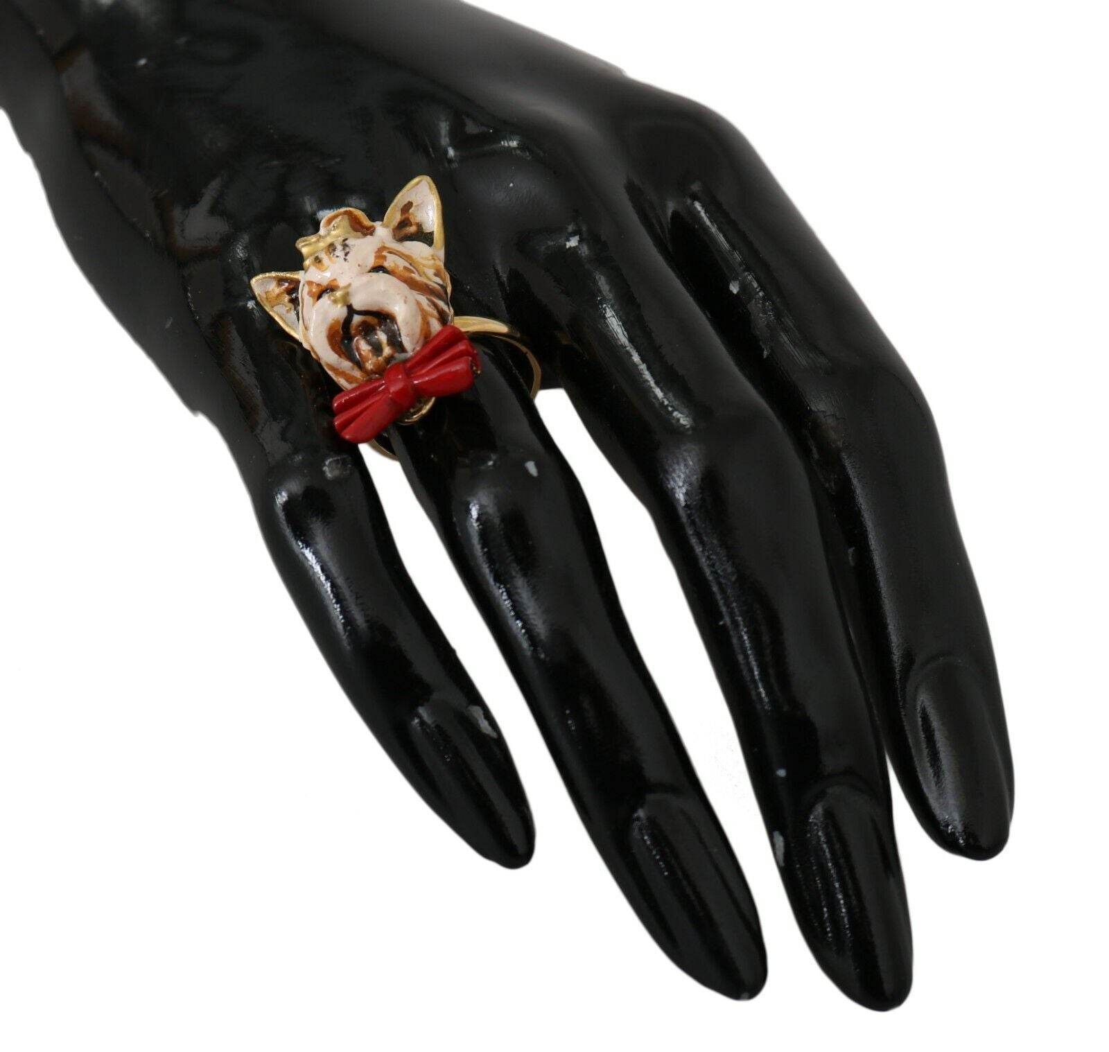 Dolce &amp; Gabbana – Eleganter, goldfarbener Ring im Hunde-Stil