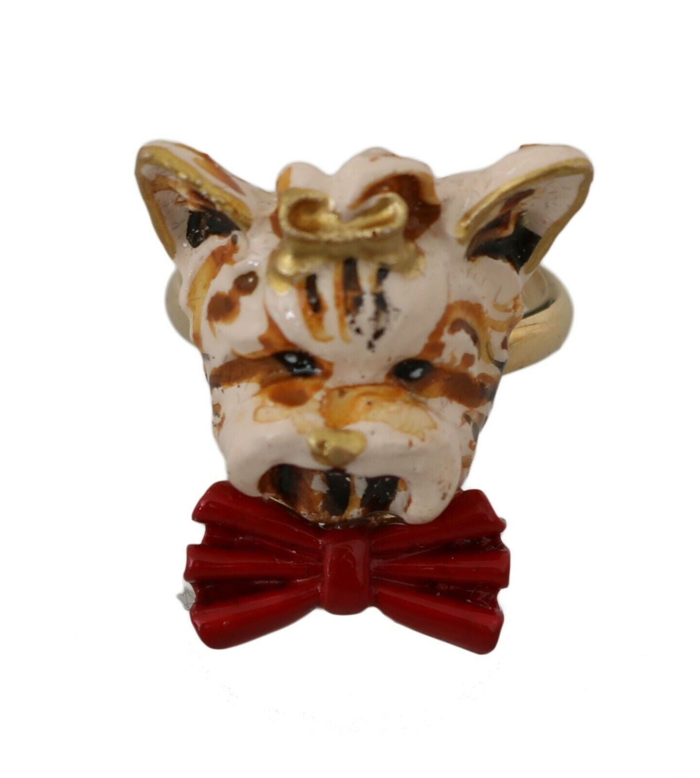 Dolce &amp; Gabbana – Eleganter, goldfarbener Ring im Hunde-Stil