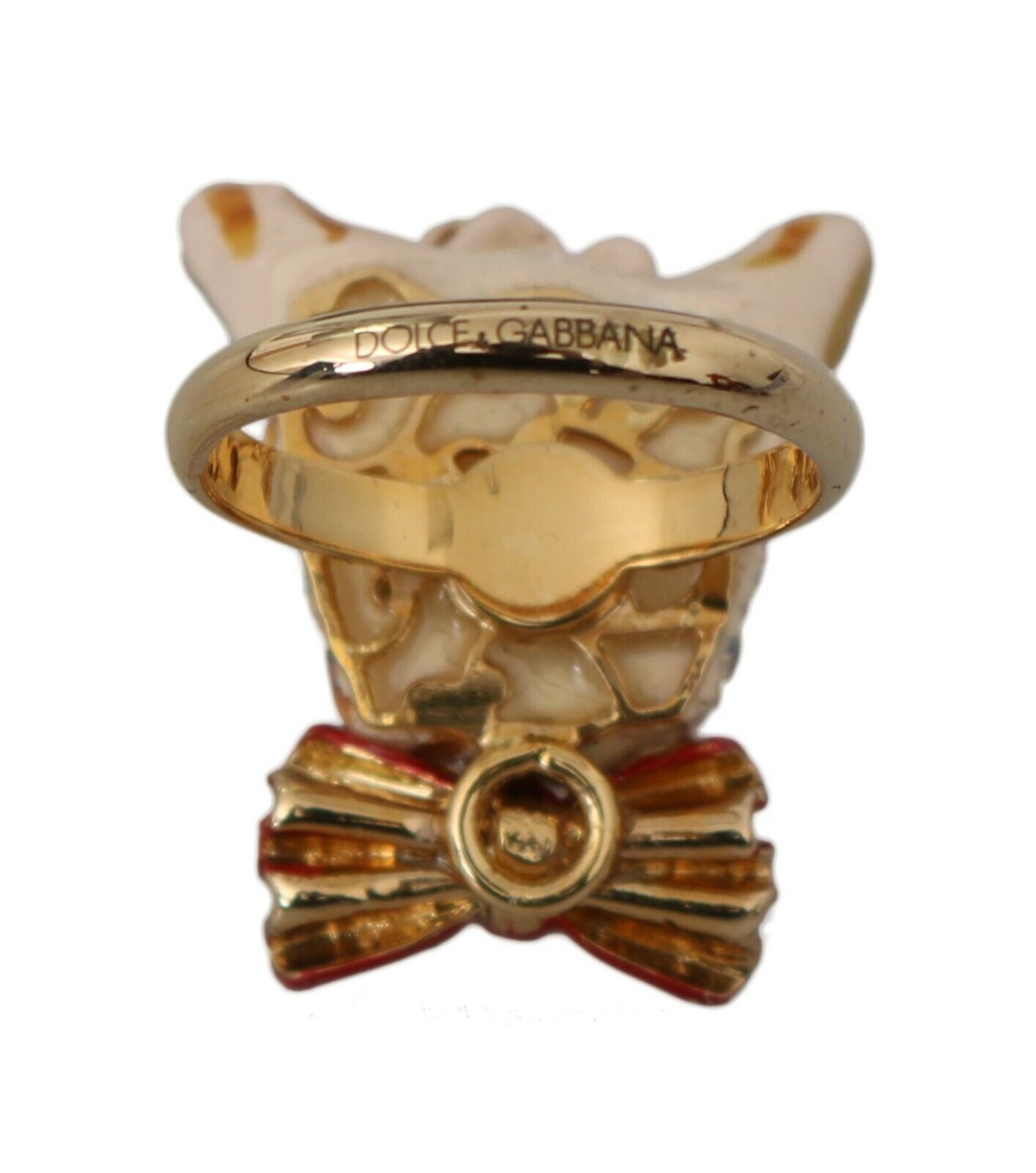 Dolce &amp; Gabbana – Eleganter, goldfarbener Ring im Hunde-Stil