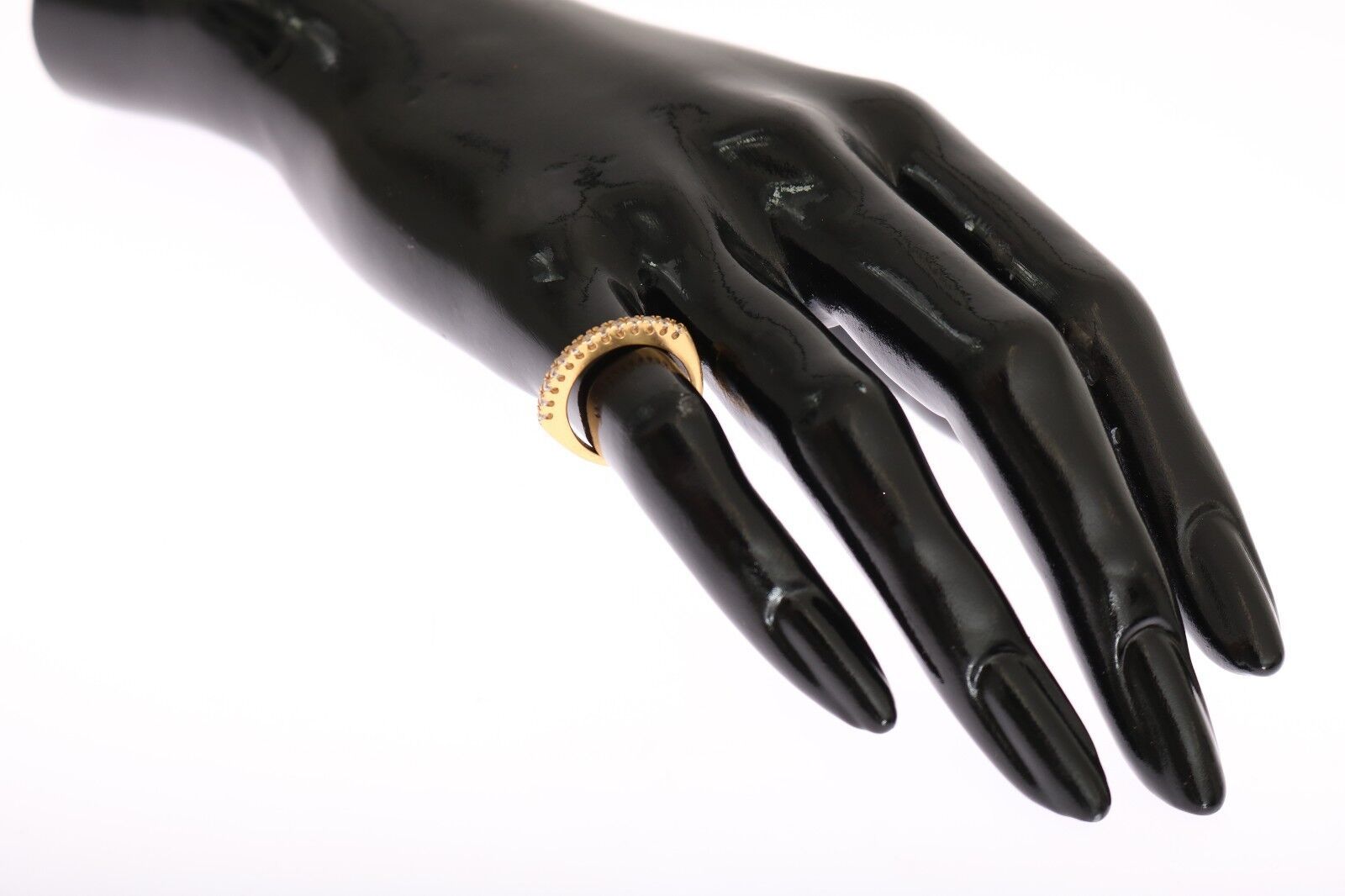 Nialaya Glänzender vergoldeter Ring mit CZ-Kristallen