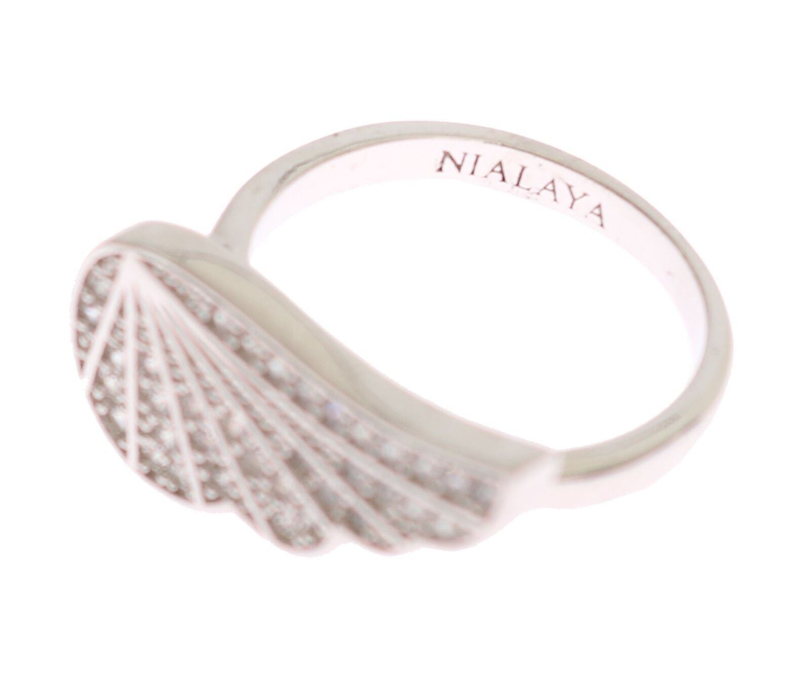 Nialaya Eleganter Sterlingsilber-Ring mit Zirkonia-Kristallen