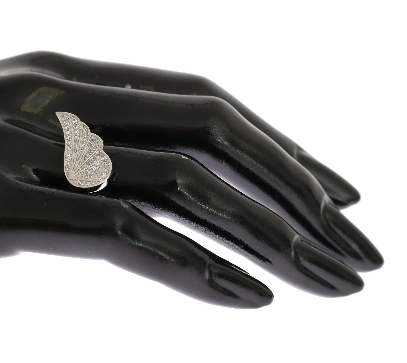 Nialaya Eleganter Sterlingsilber-Ring mit Zirkonia-Kristallen