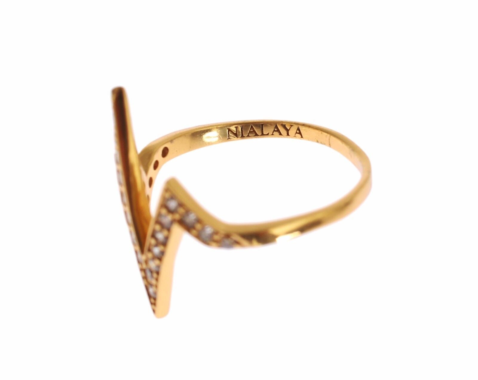 Nialaya – Glamouröser Ring aus vergoldetem Sterlingsilber