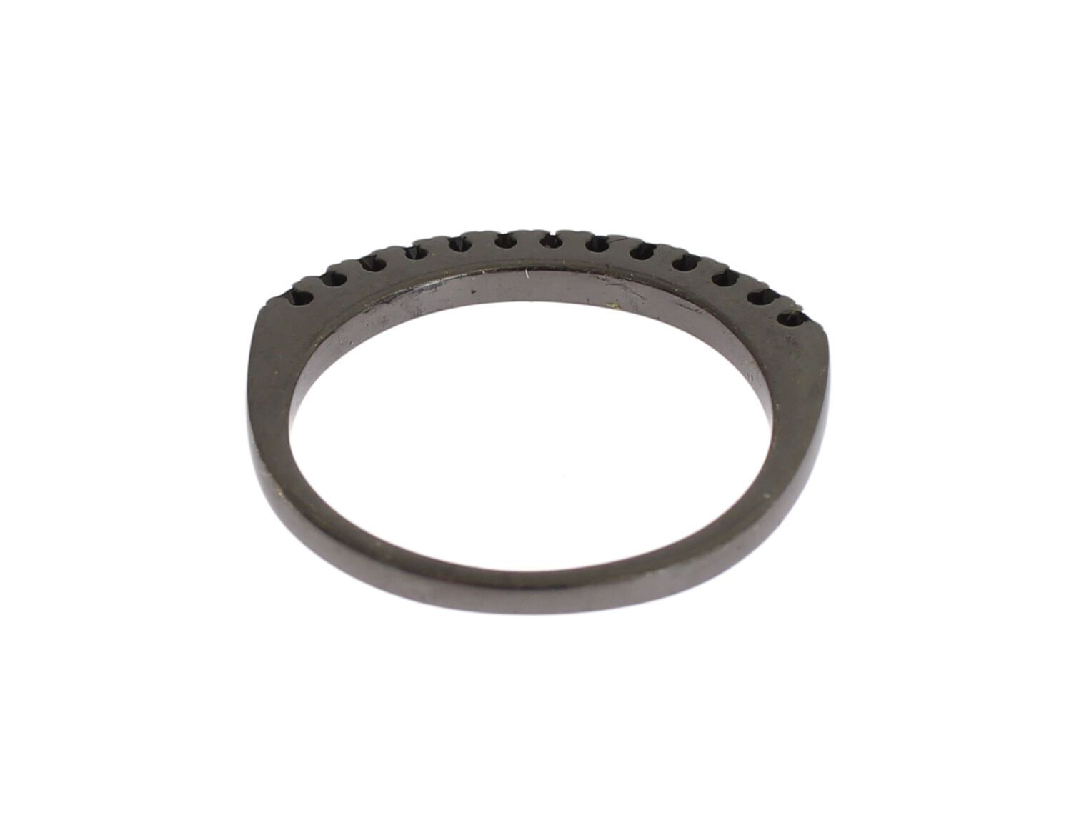Nialaya Eleganter Sterlingsilberring mit schwarzem Kristall