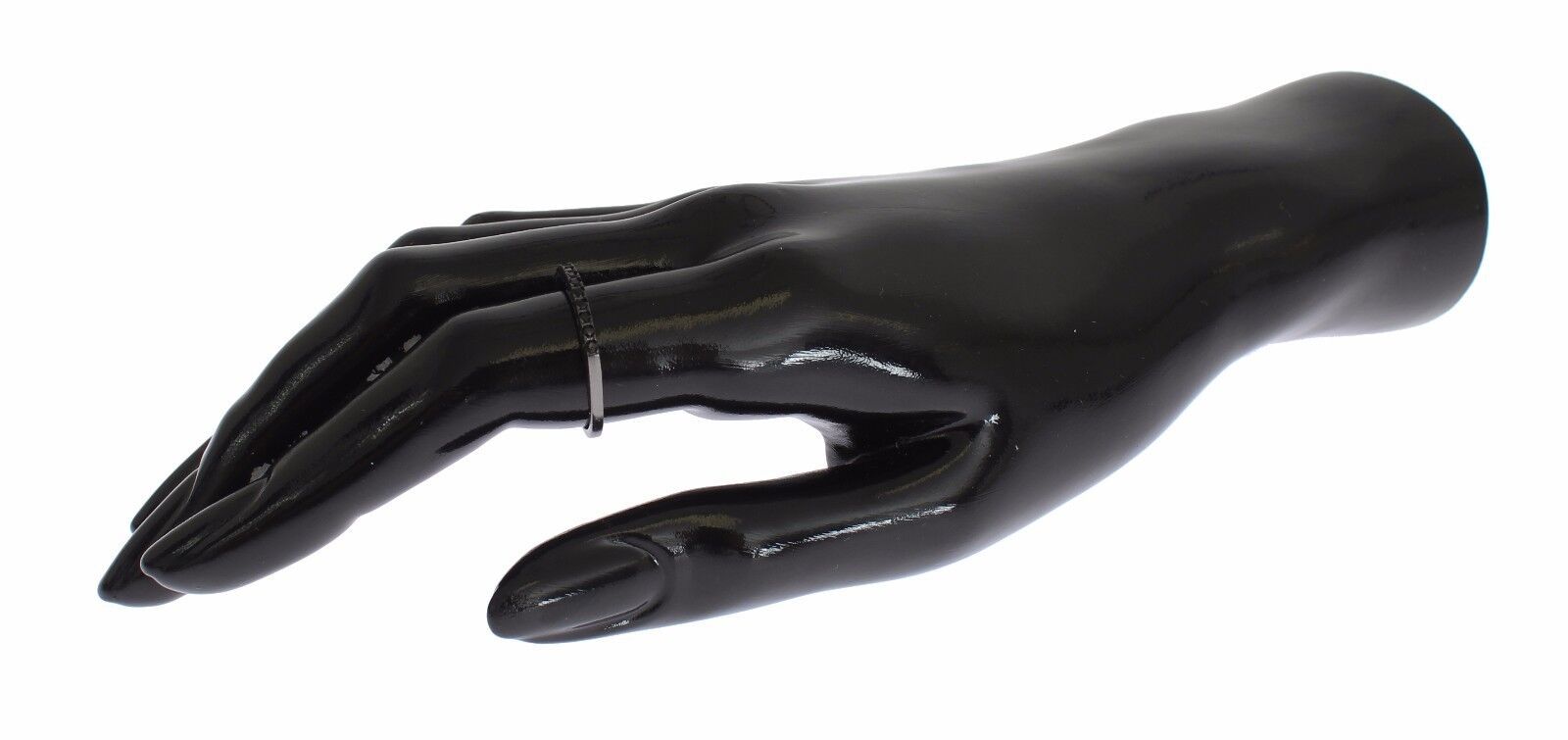 Nialaya Eleganter Sterlingsilberring mit schwarzem Kristall