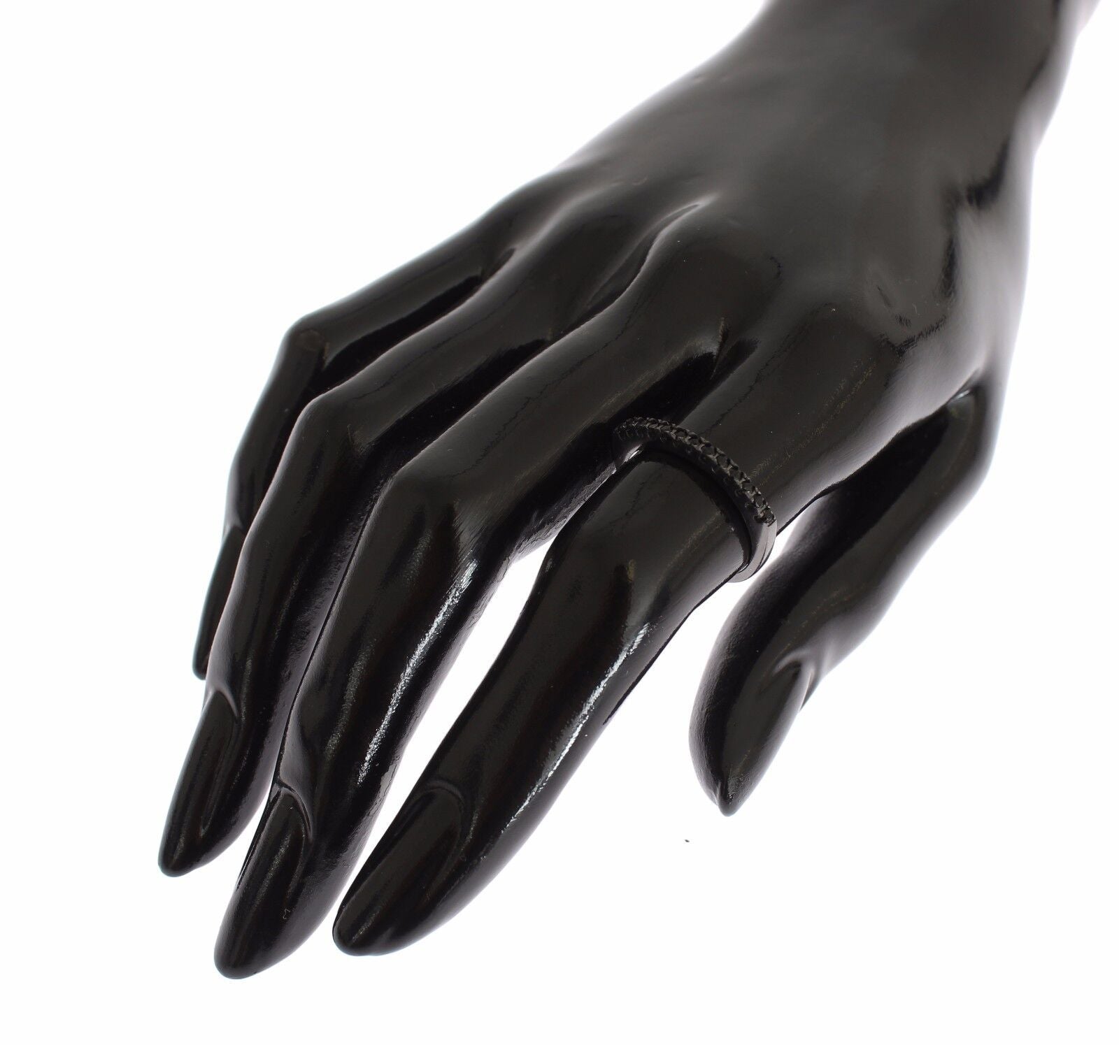 Nialaya Eleganter Sterlingsilberring mit schwarzem Kristall