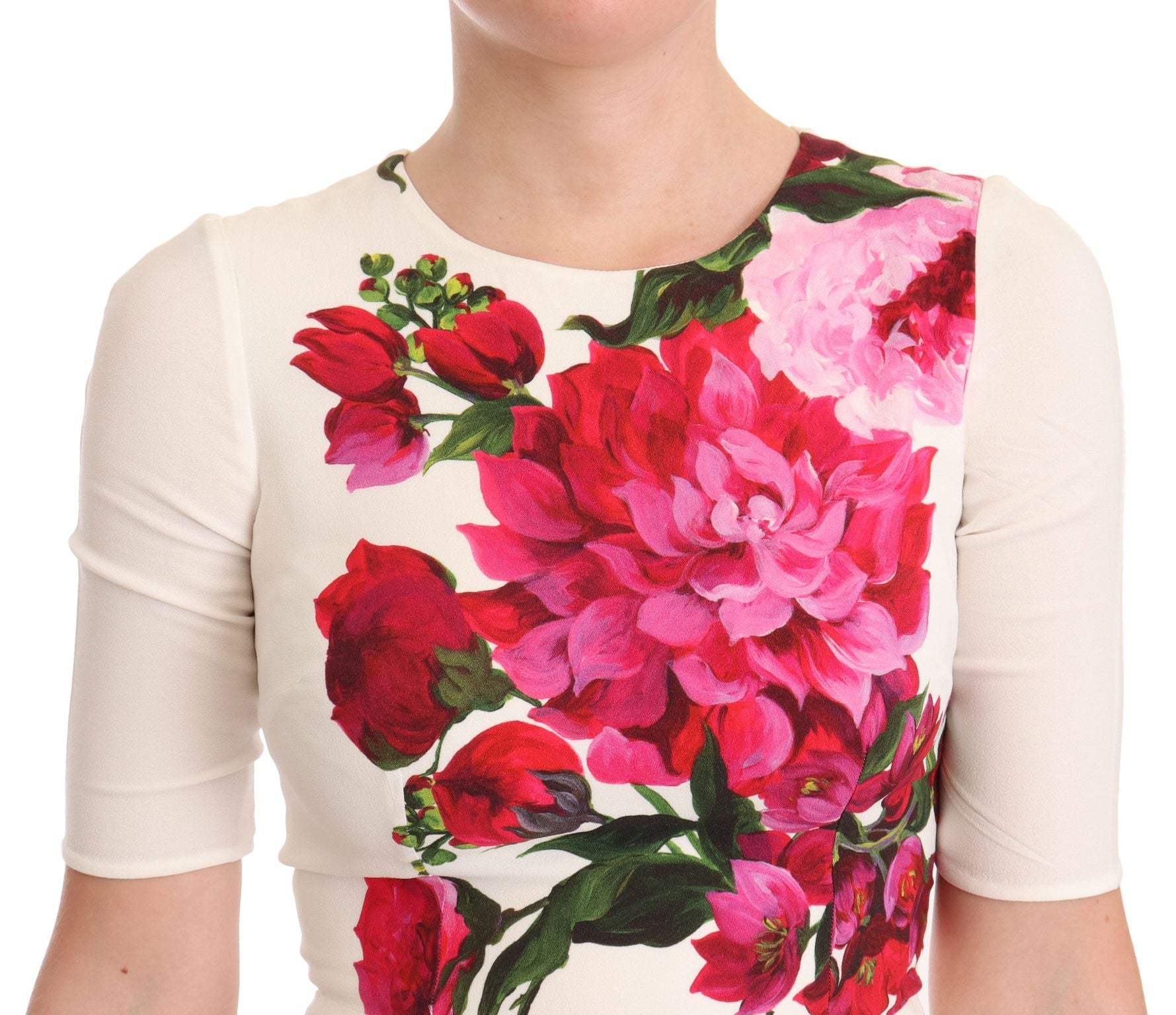 Robe moulante mi-longue à fleurs élégante Dolce &amp; Gabbana