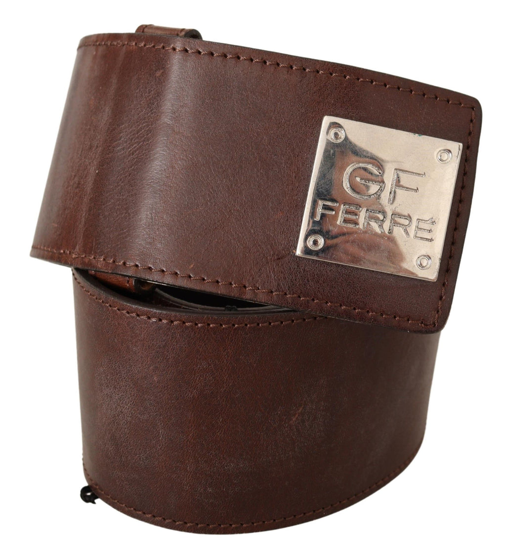 Ceinture élégante en cuir noir pour costume national