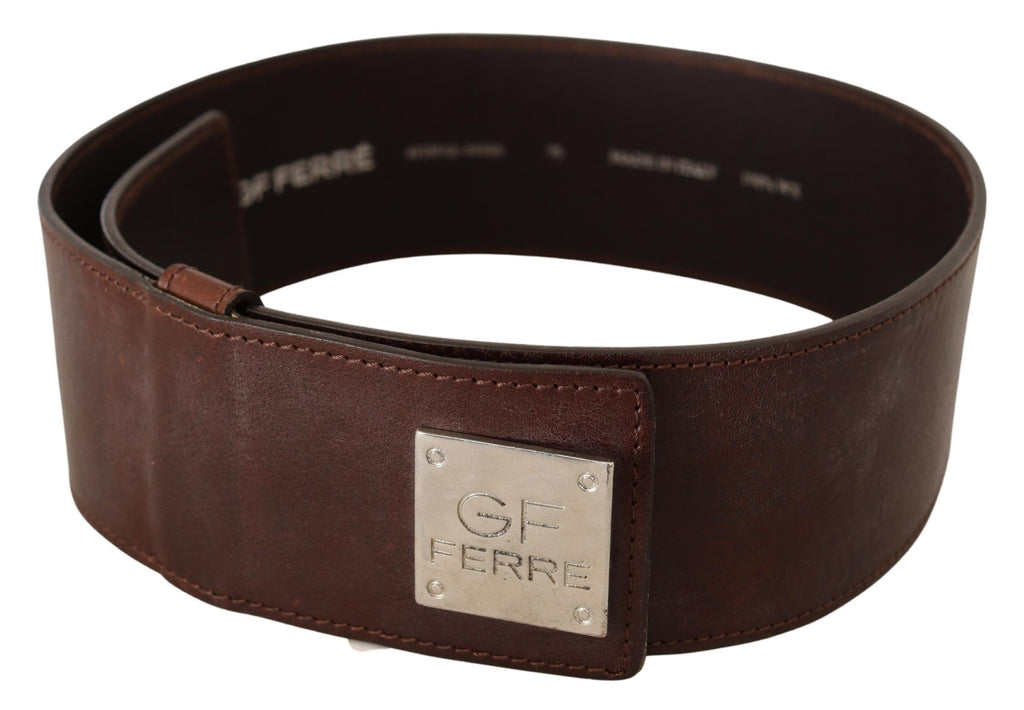 Ceinture élégante en cuir noir pour costume national