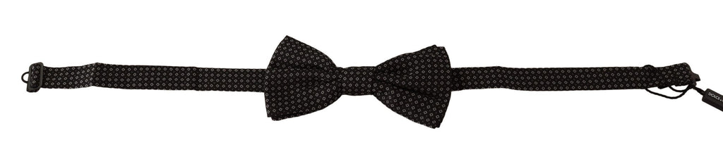 Dolce &amp; Gabbana – Elegante, schwarz gemusterte Seidenfliege