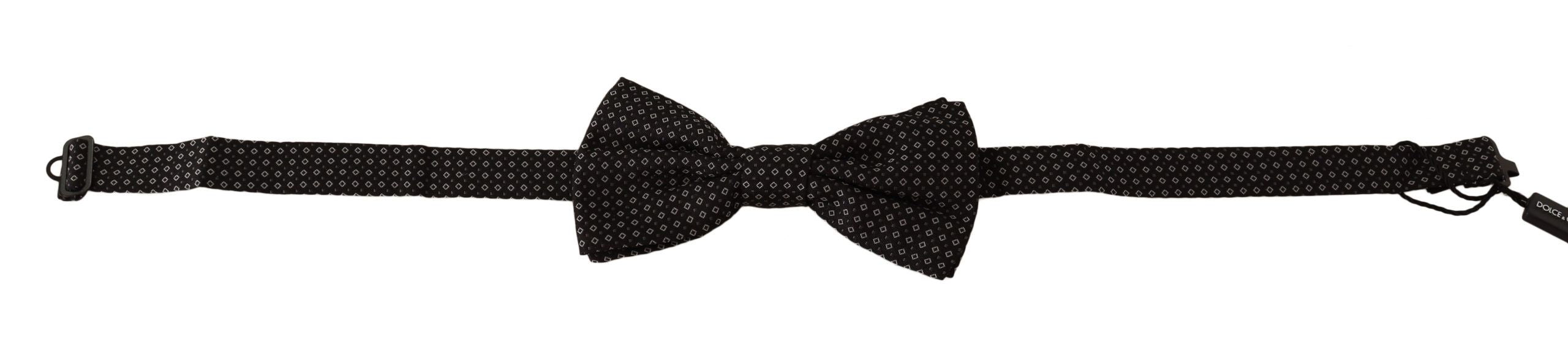 Dolce &amp; Gabbana – Elegante, schwarz gemusterte Seidenfliege