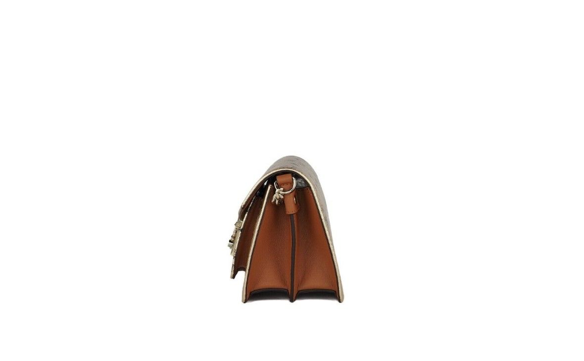 MCM Signature Berlin – Mini-Umhängetasche aus Leder mit Flap-Lock-Verschluss und goldenem Diamant-Logo
