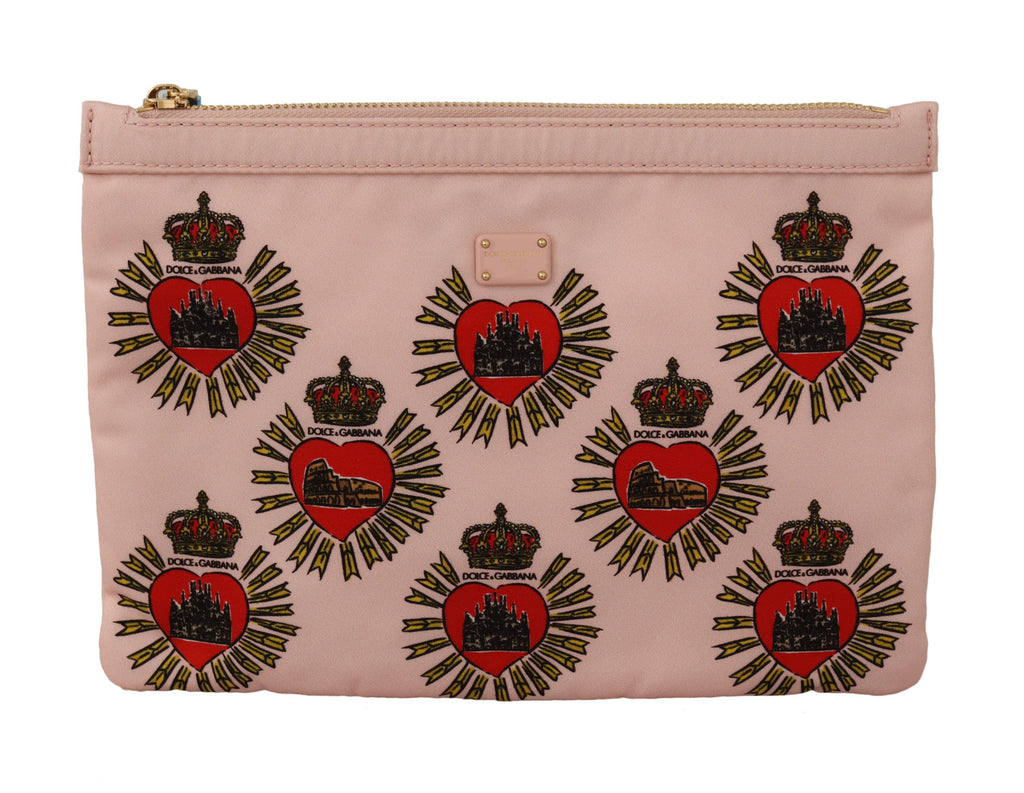 Portefeuille élégant à motif cœur rose Dolce &amp; Gabbana