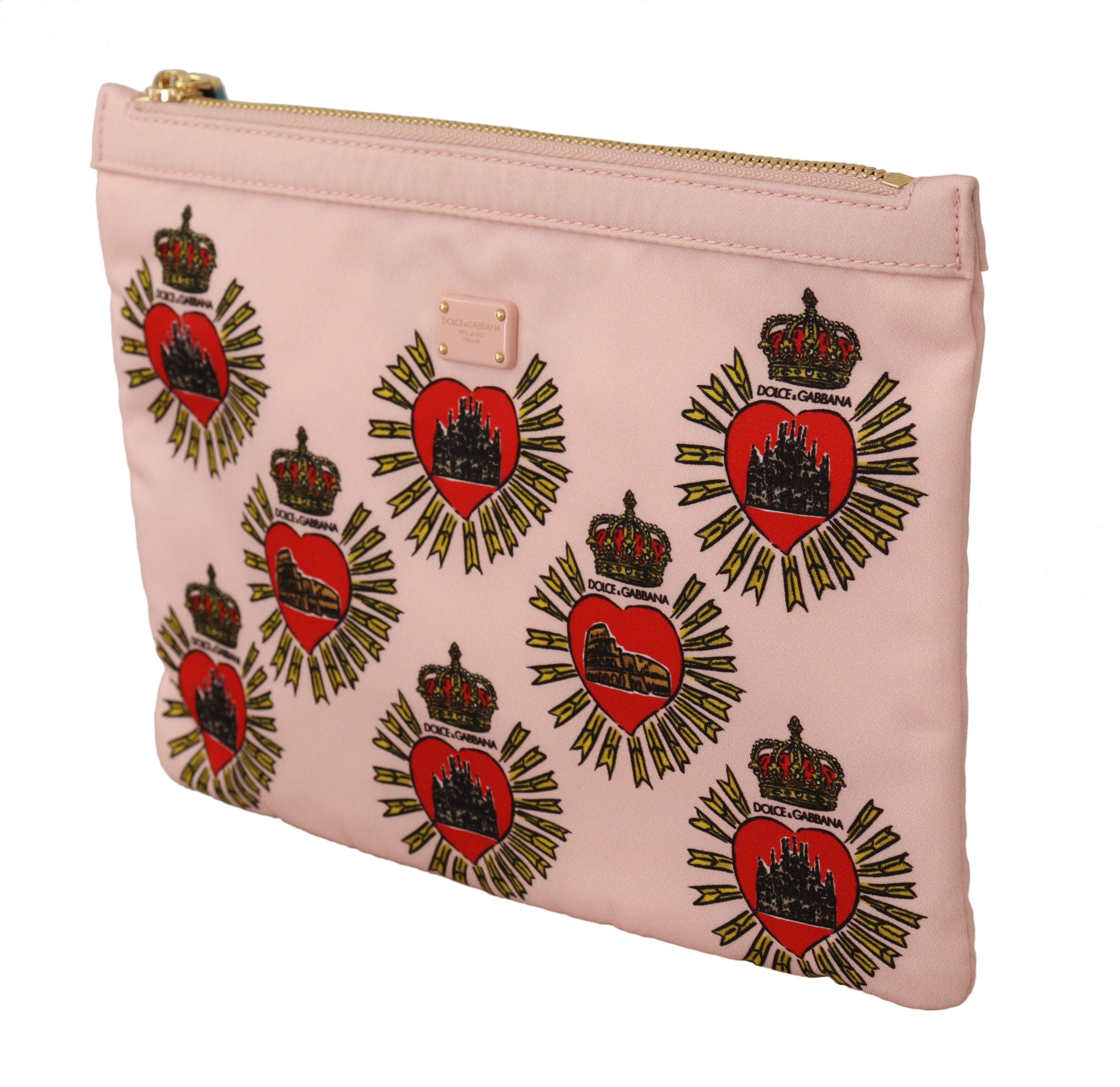 Portefeuille élégant à motif cœur rose Dolce &amp; Gabbana