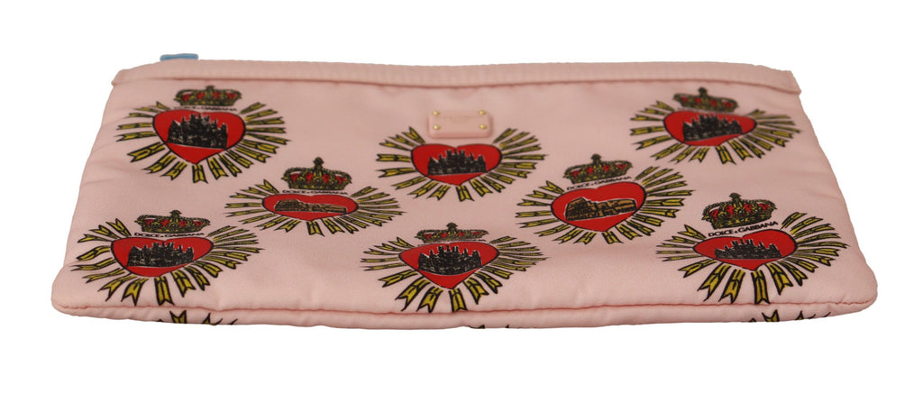 Portefeuille élégant à motif cœur rose Dolce &amp; Gabbana