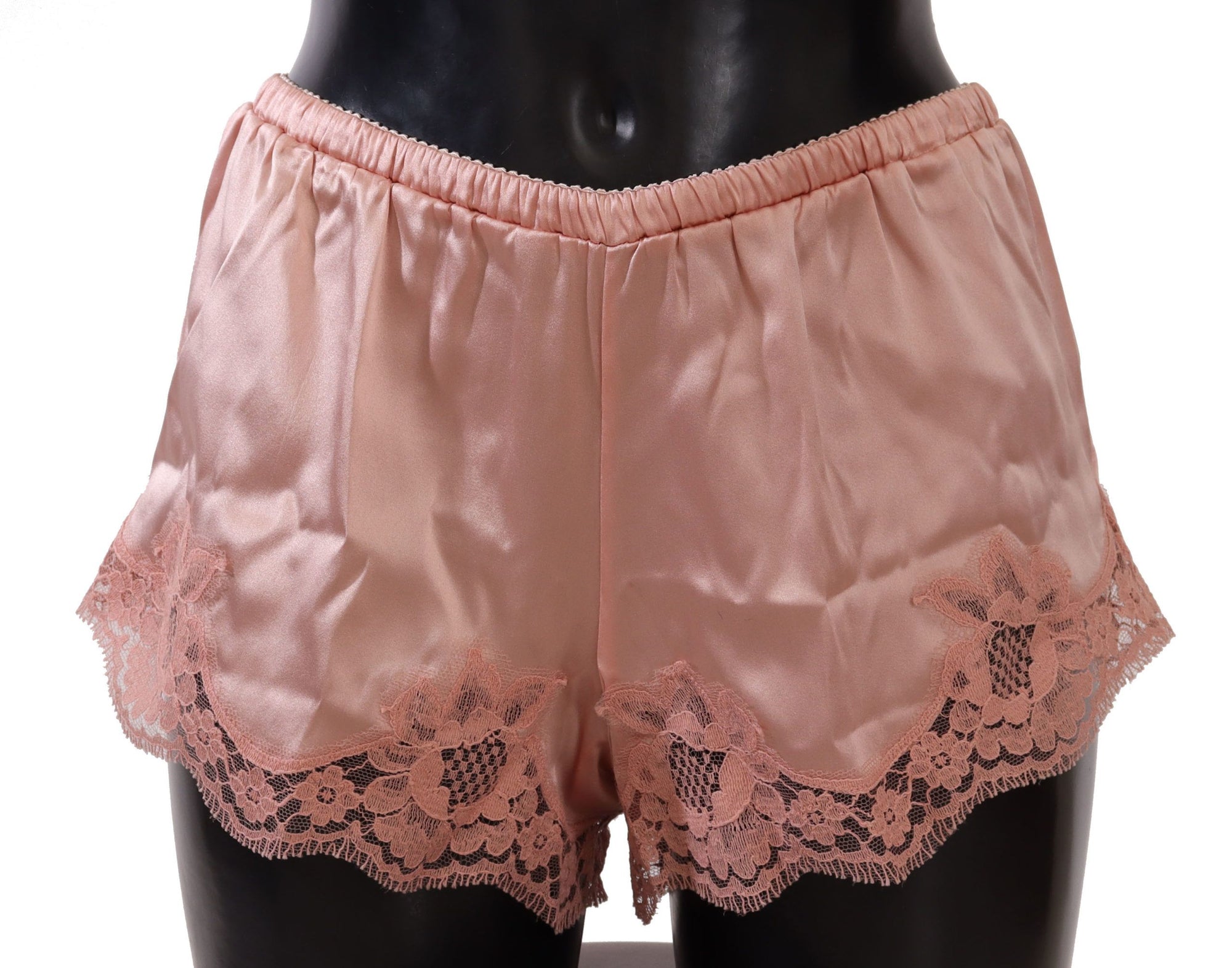 Dolce &amp; Gabbana Elegante Dessous-Shorts aus Seidenspitze in Puderrosa