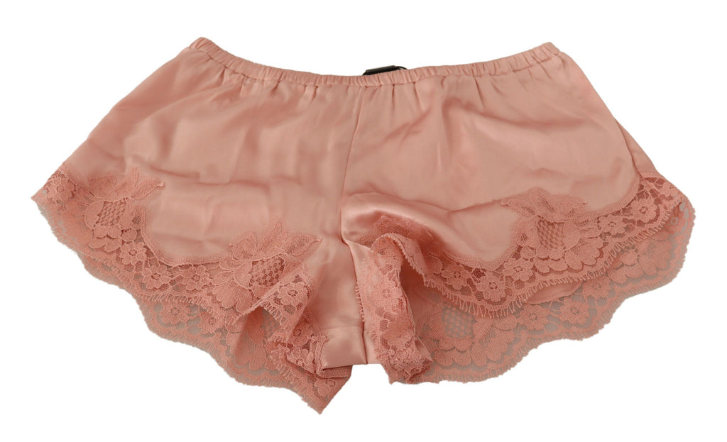 Dolce &amp; Gabbana Elegante Dessous-Shorts aus Seidenspitze in Puderrosa