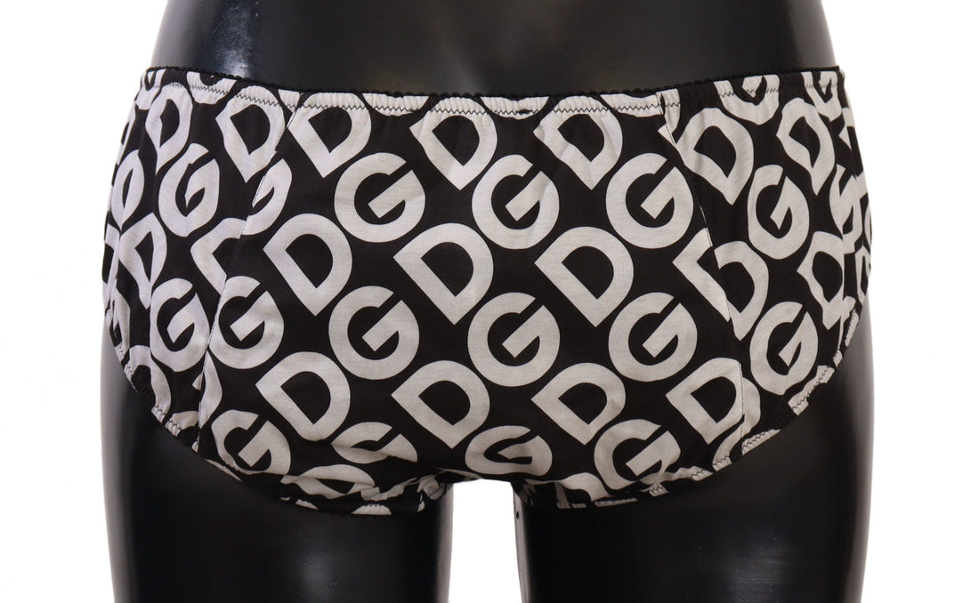 Dolce &amp; Gabbana – Schicke Hose mit DG-Logo-Print in Schwarz und Weiß