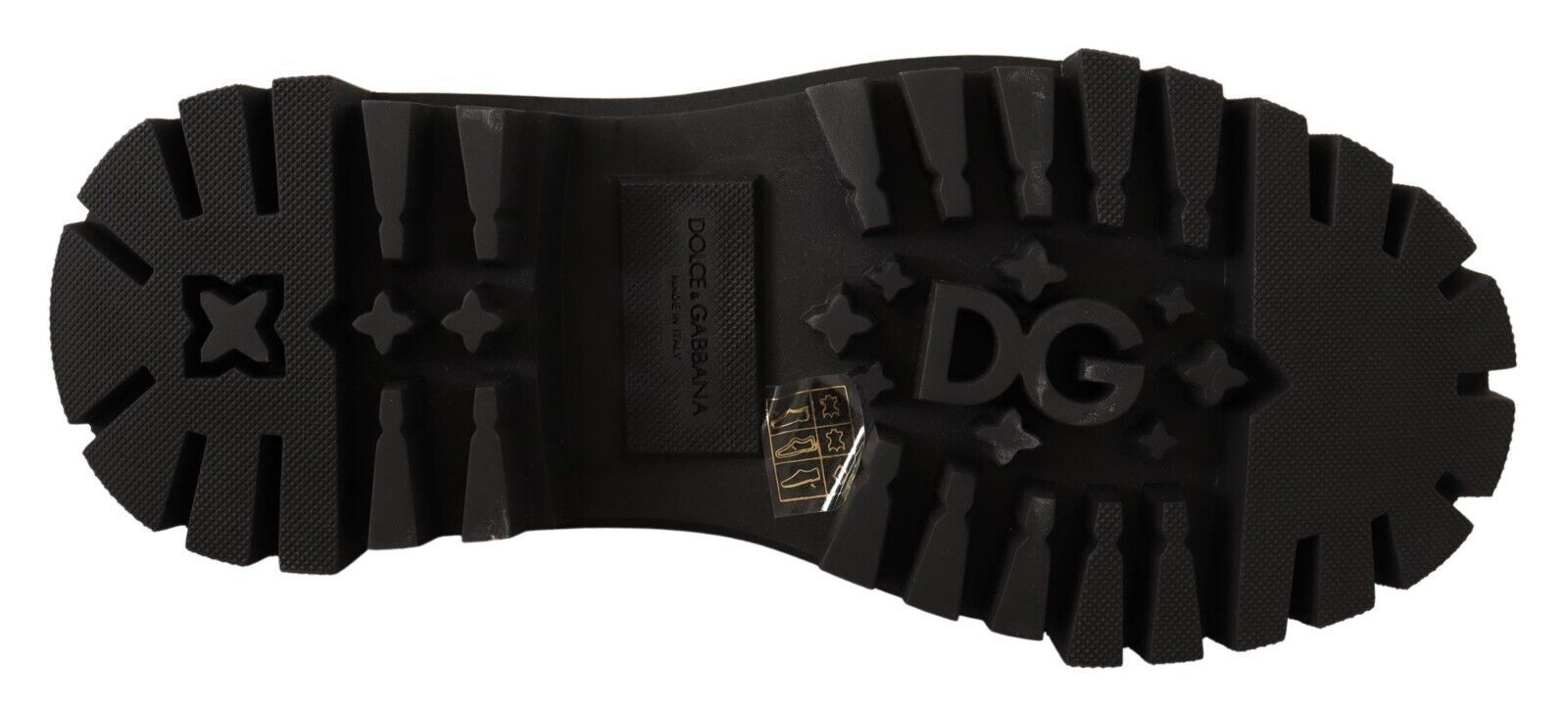 Dolce &amp; Gabbana – Kampfstiefel aus Leder mit Nieten und Stickerei