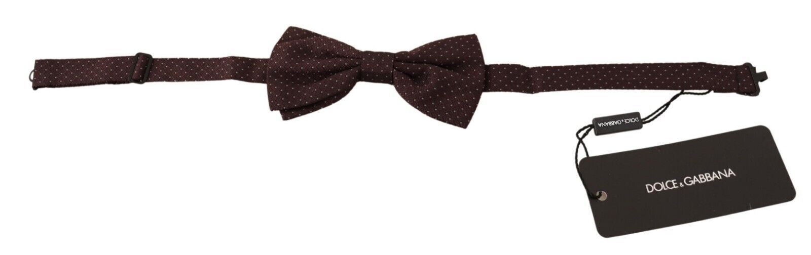 Dolce &amp; Gabbana Elegante braune Seidenfliege mit Punktmuster
