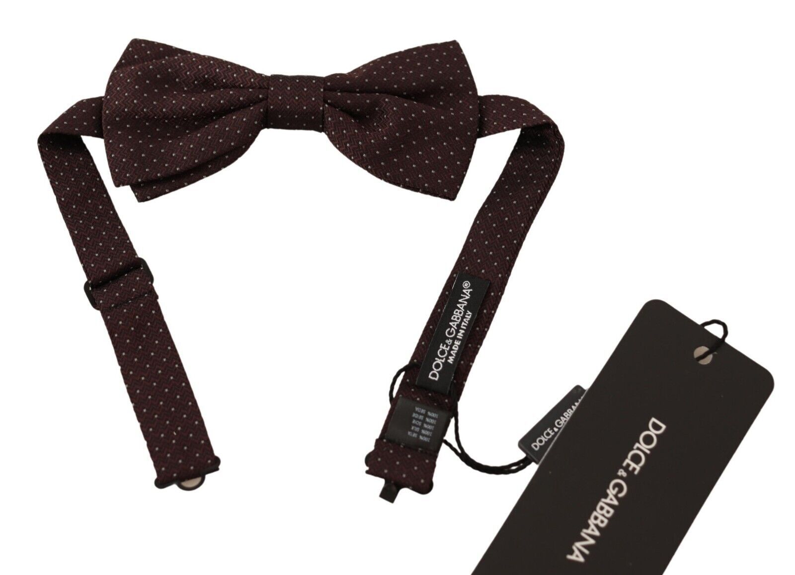 Dolce &amp; Gabbana Elegante braune Seidenfliege mit Punktmuster