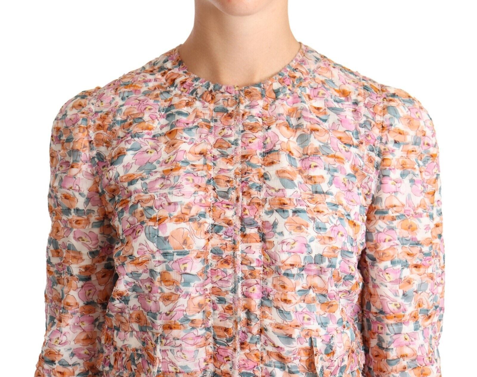 Trench-coat élégant en soie à fleurs Dolce &amp; Gabbana