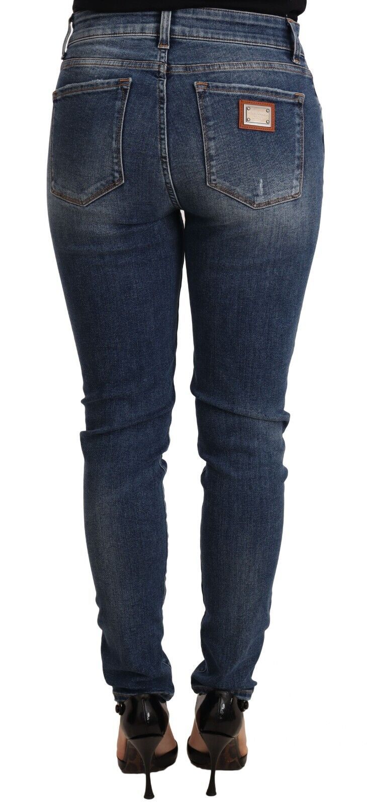 Dolce &amp; Gabbana Elegante Slim-Fit-Skinny-Jeans im Distressed-Look
