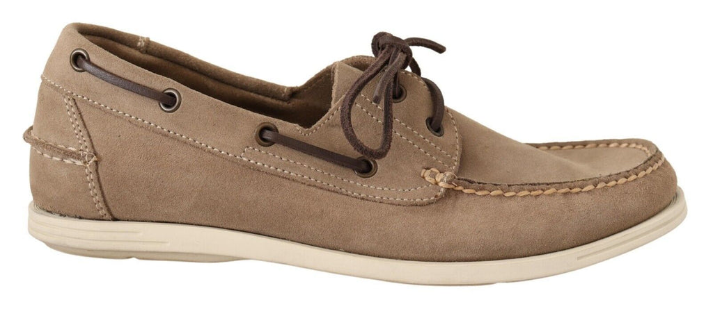 Mocassins élégants en daim beige Pollini pour l'homme exigeant
