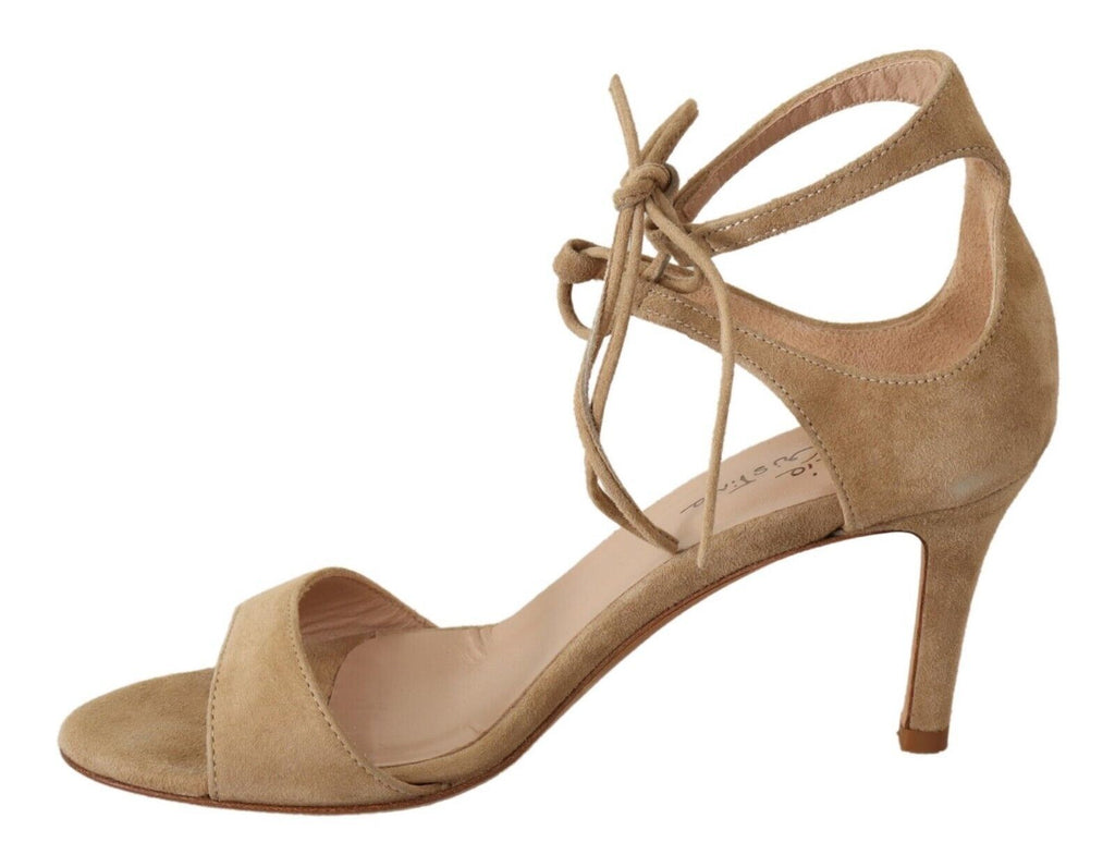 Maria Christina Elegante beige Wildleder-Pumps mit Knöchelriemen