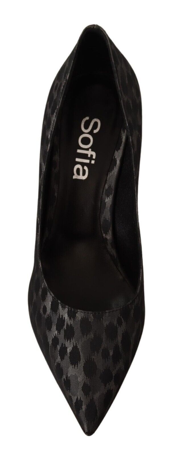 Sofia Elegante schwarze Pumps aus Leder mit Leopardenmuster