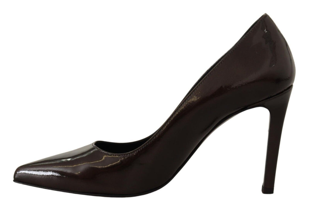 Sofia Elegante braune Leder Pumps mit Absatz