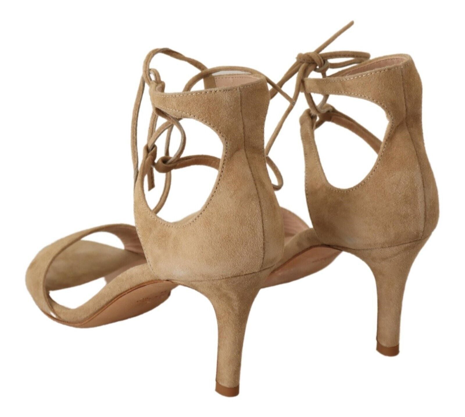 Maria Christina Elegante beige Wildleder-Pumps mit Knöchelriemen