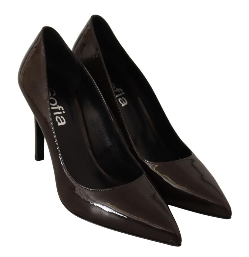 Sofia Elegante braune Leder Pumps mit Absatz
