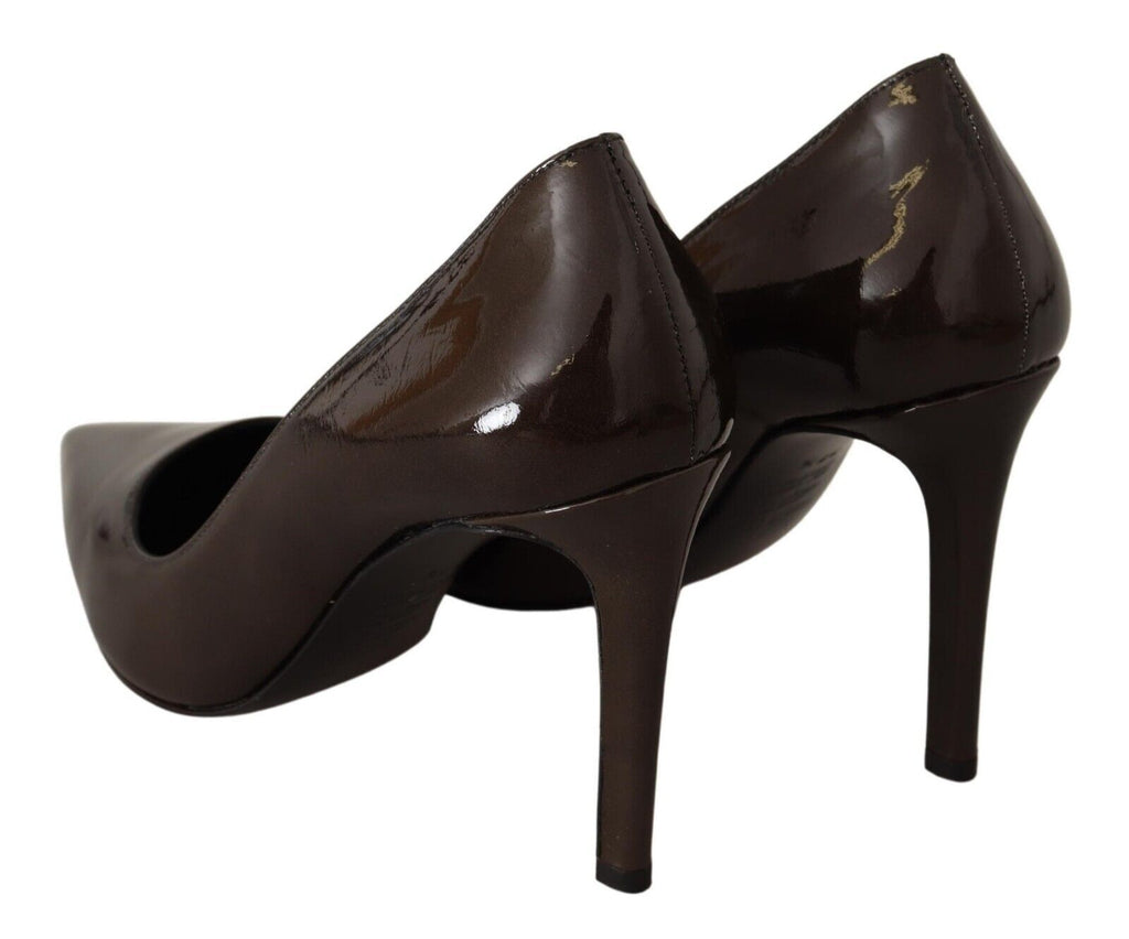 Sofia Elegante braune Leder Pumps mit Absatz