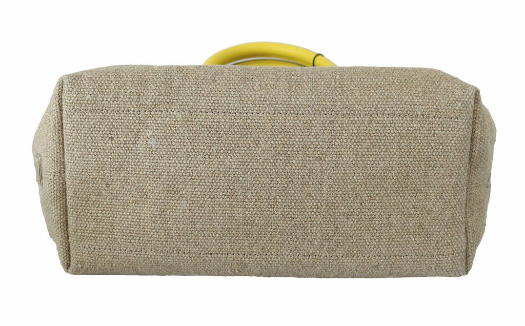 Sac cabas Dolce &amp; Gabbana en lin et veau beige avec chaîne dorée