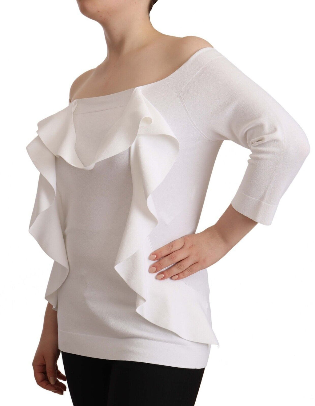 EXTERIOR Schicke Off-Shoulder Langarmbluse