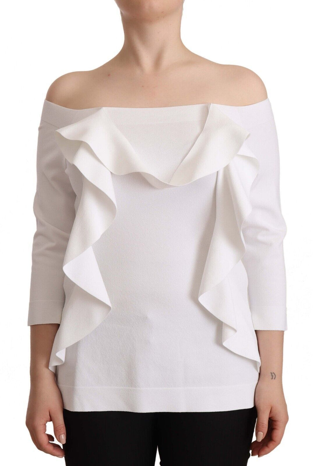 EXTERIOR Schicke Off-Shoulder Langarmbluse