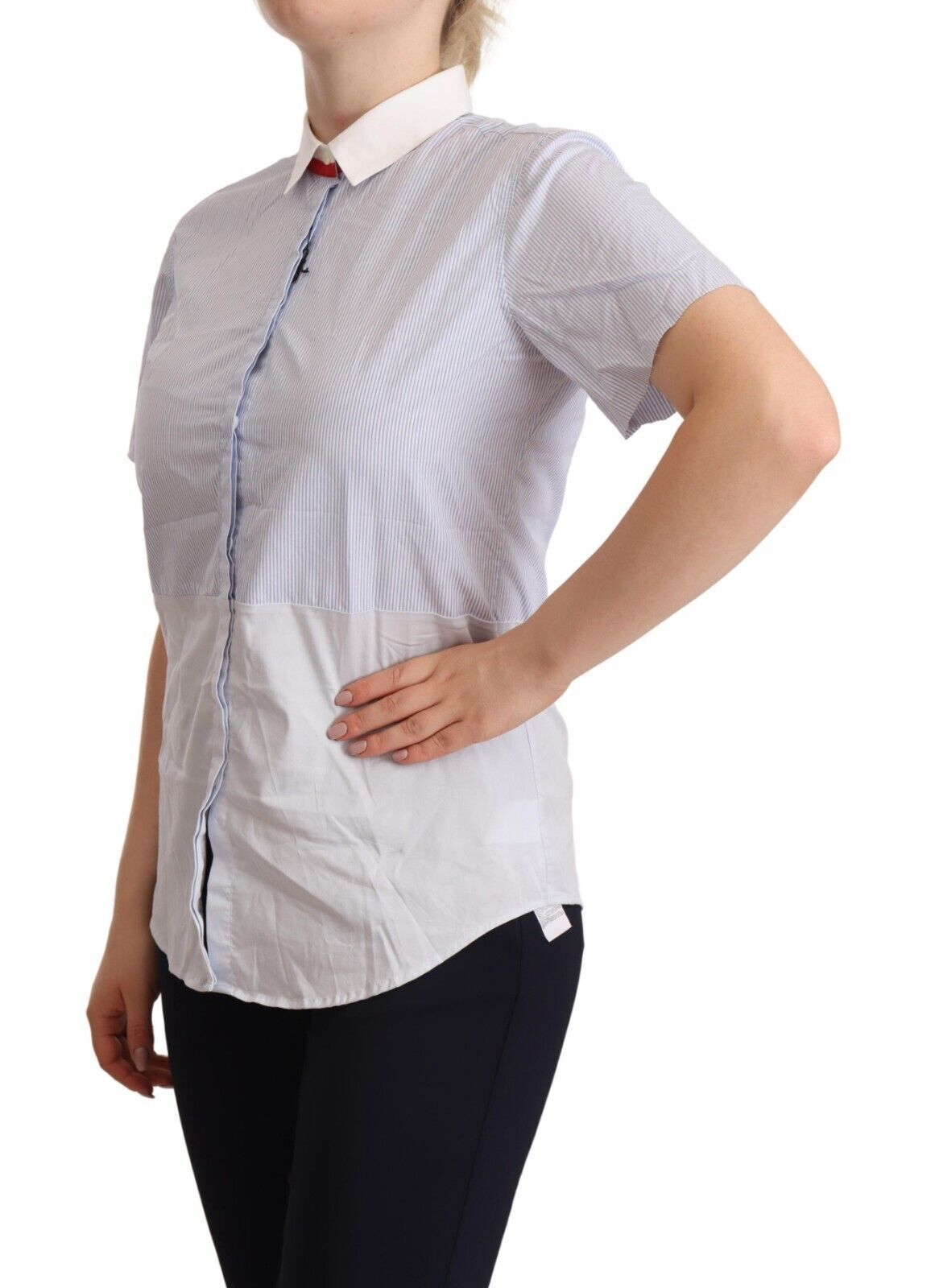 AGLINI Schickes hellblaues Poloshirt aus polierter Baumwolle