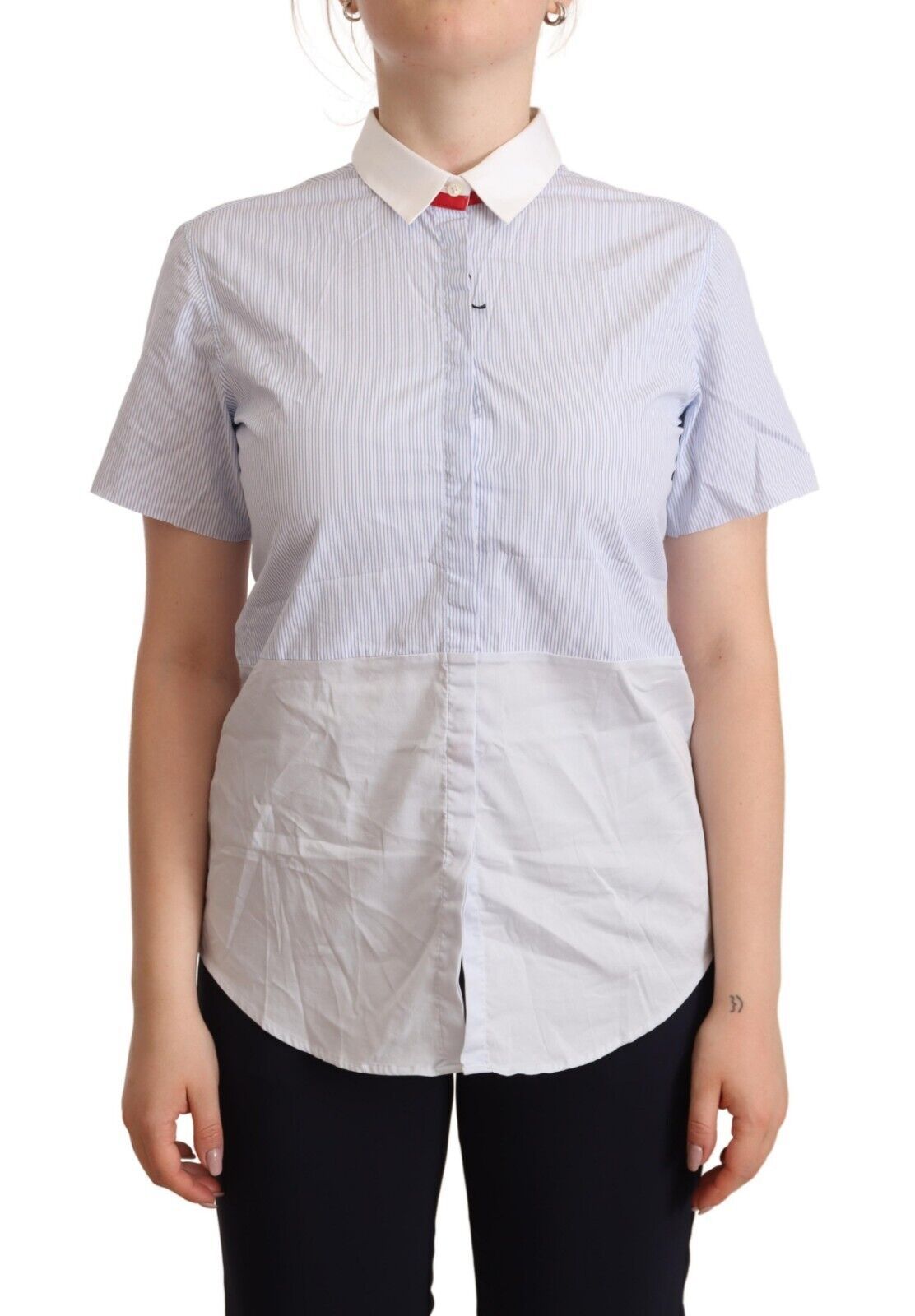 AGLINI Schickes hellblaues Poloshirt aus polierter Baumwolle