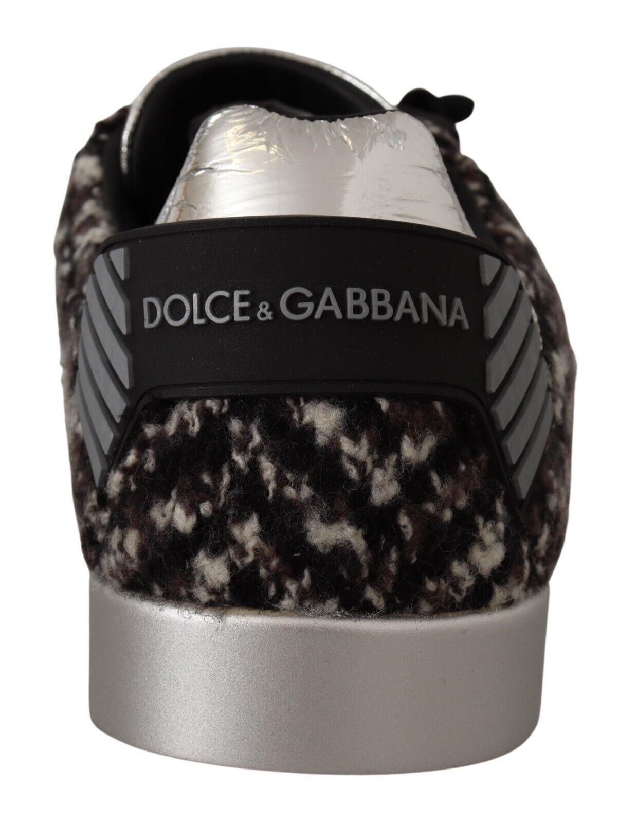 Dolce &amp; Gabbana Silberne Eleganz-Leder-Sneaker
