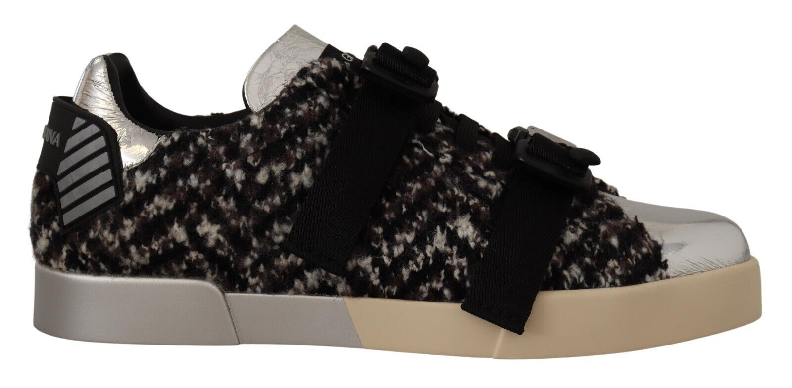 Dolce &amp; Gabbana Silberne Eleganz-Leder-Sneaker