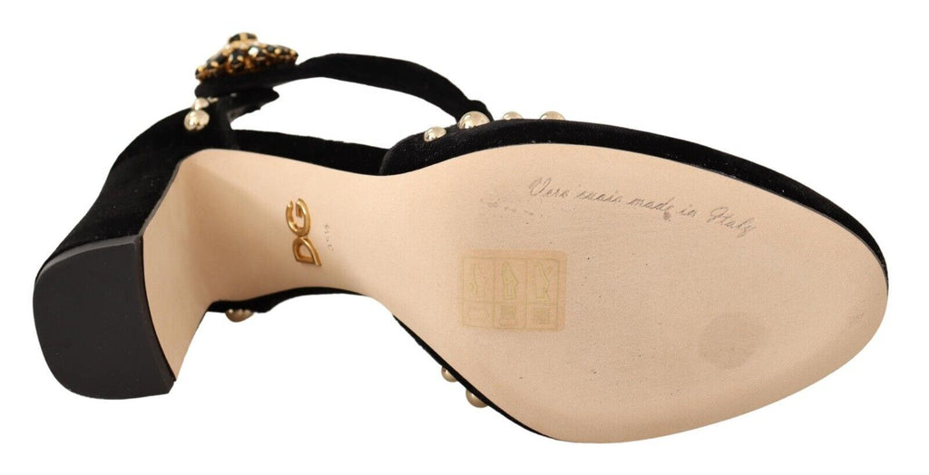 Escarpins Mary Jane élégants en velours à brides en T Dolce &amp; Gabbana