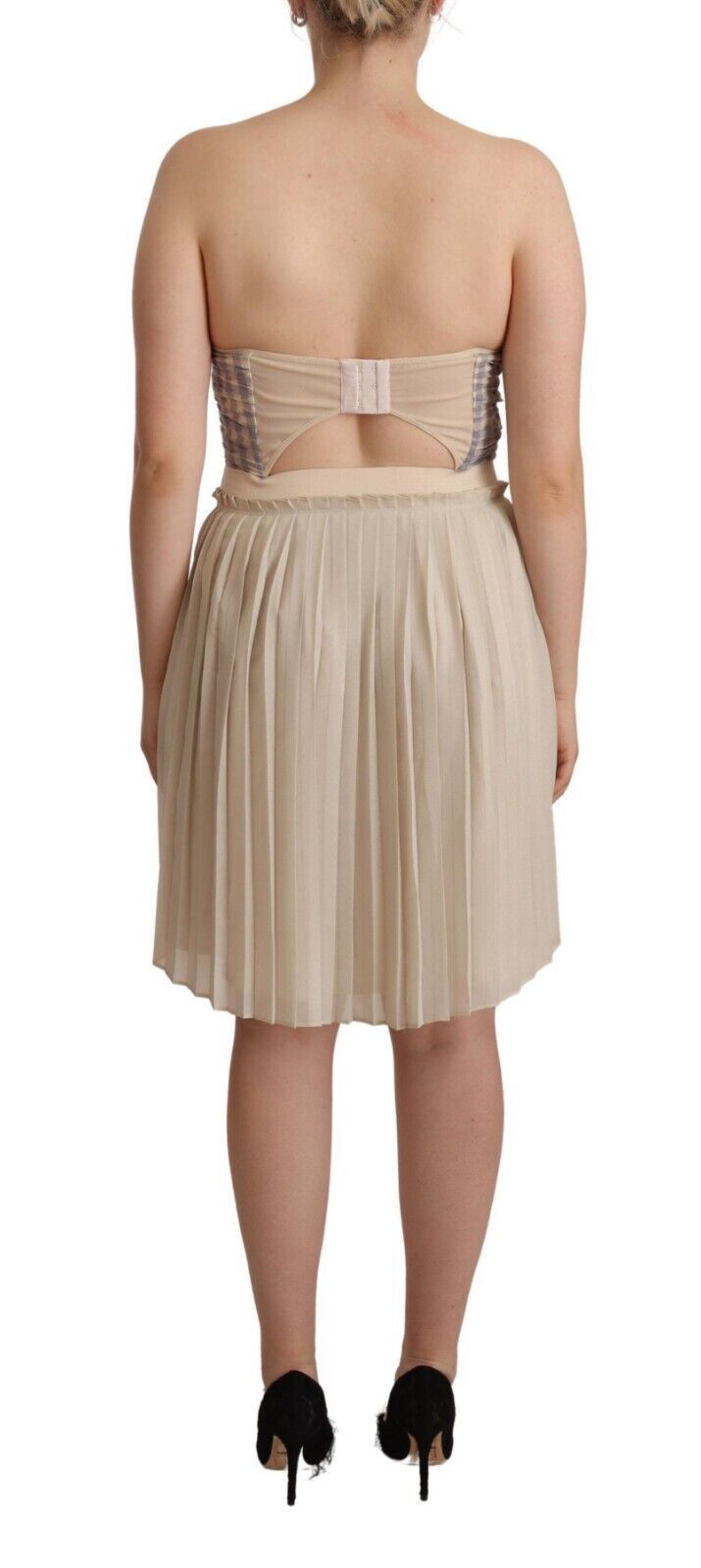 Robe trapèze sans bretelles beige chic Guess