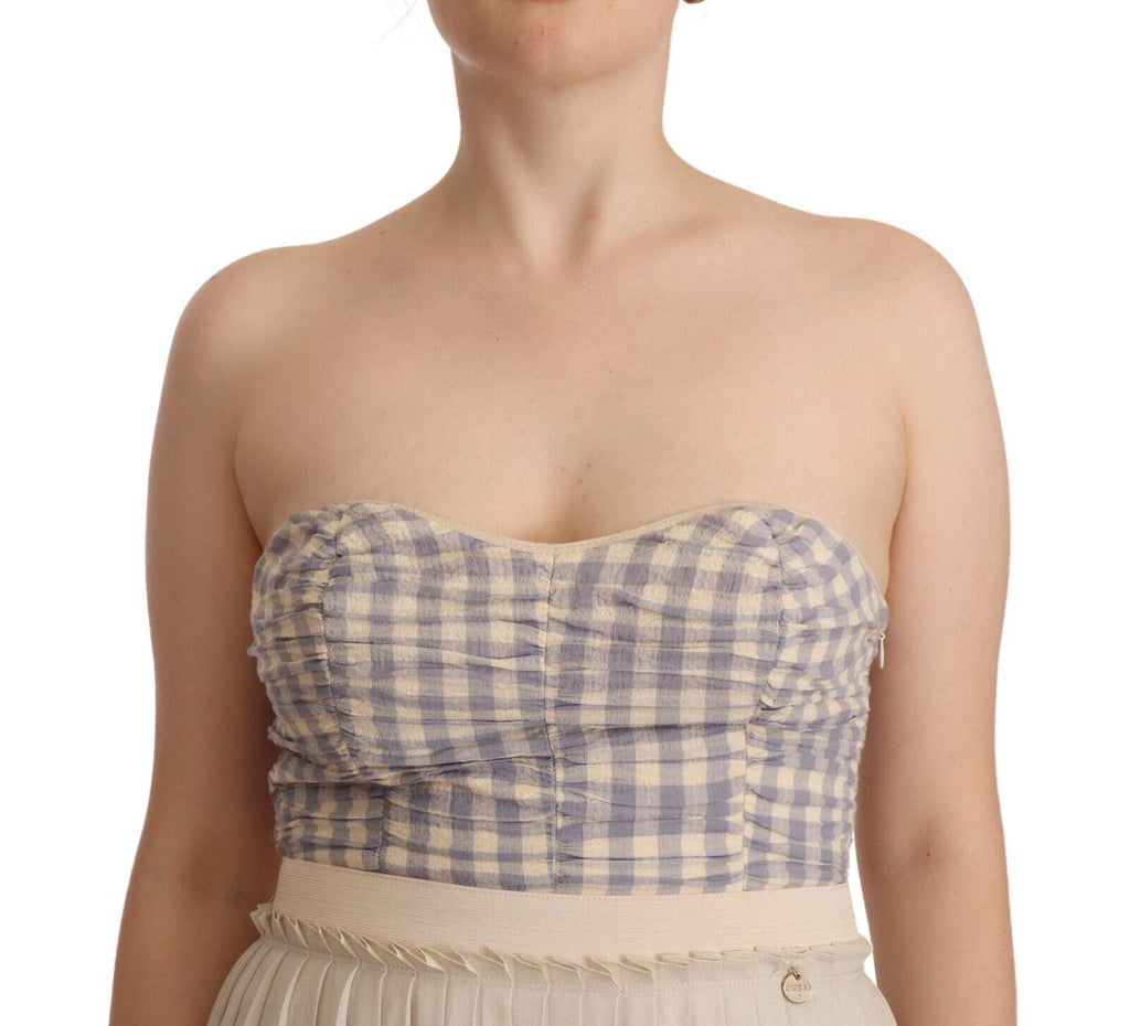 Robe trapèze sans bretelles beige chic Guess