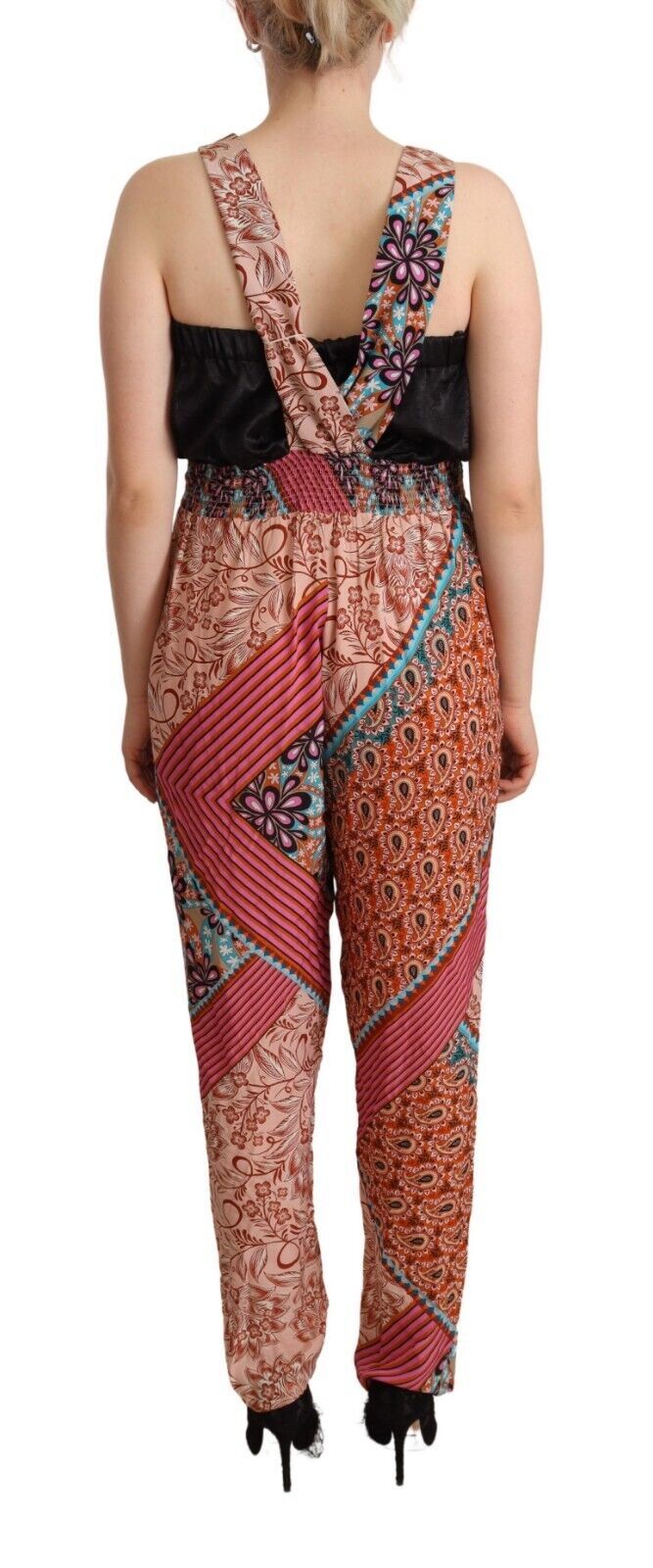 Combinaison chic multicolore sans manches à col en V PINKO