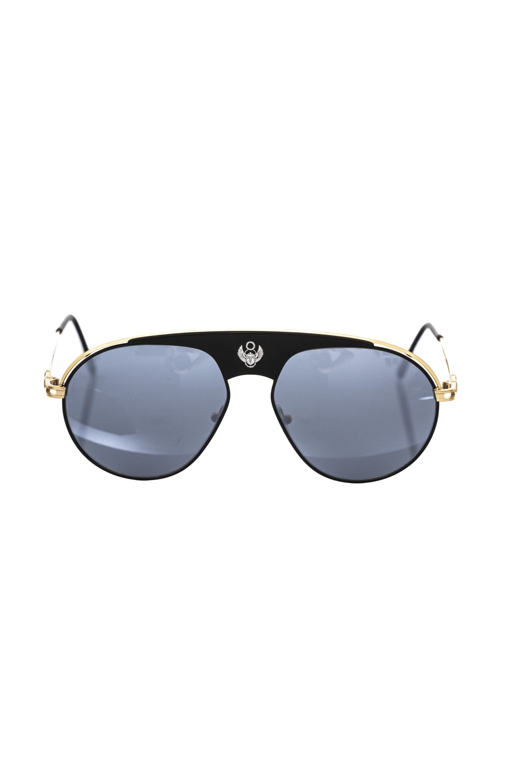 Frankie Morello Schwarze Metallic-Sonnenbrille für Herren