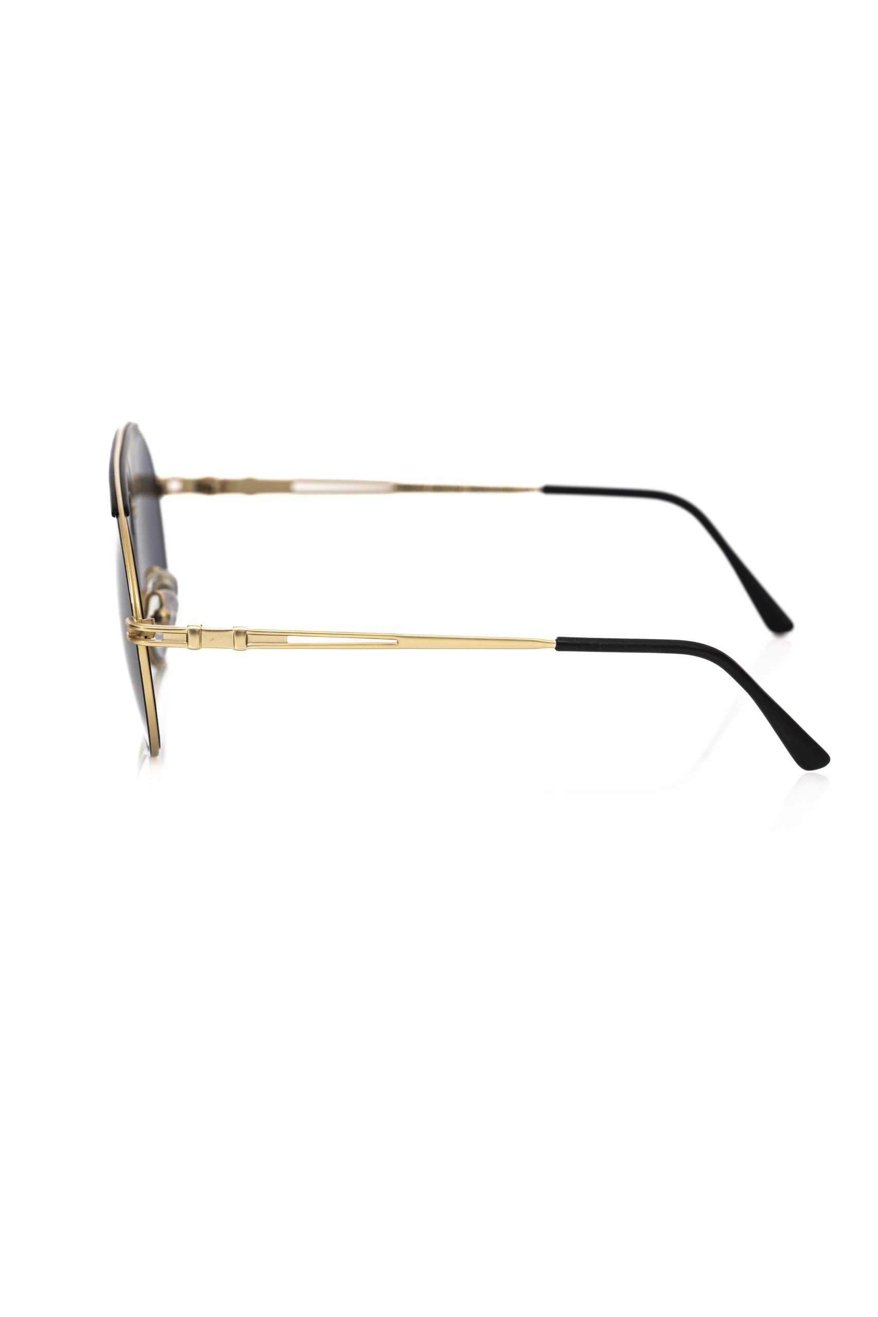 Frankie Morello Schwarze Metallic-Sonnenbrille für Herren