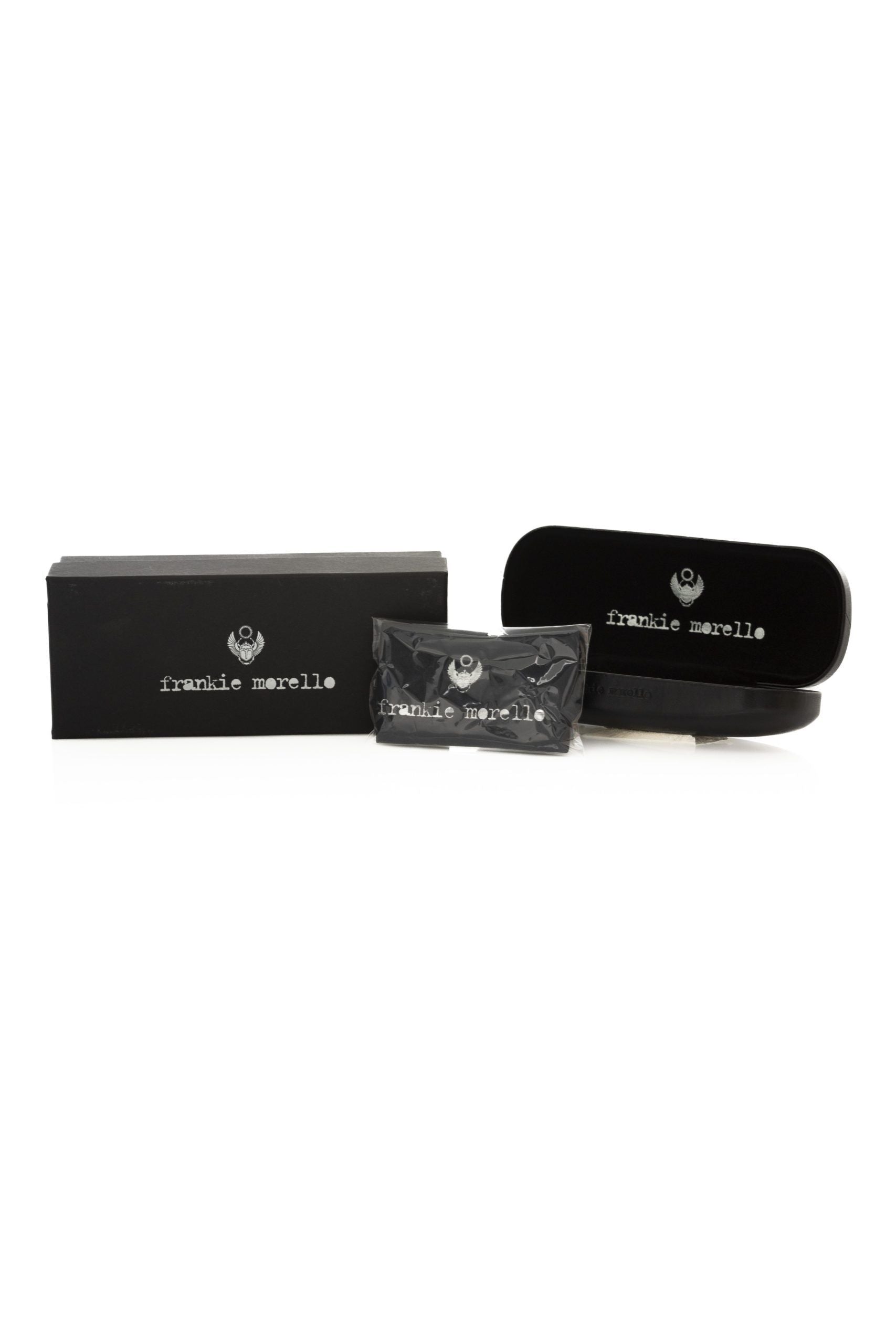 Frankie Morello Schwarze Metallic-Sonnenbrille für Herren